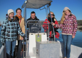  Sampling of marine sediment in the Sečovlje Saltworks (photo: N. Glavaš)