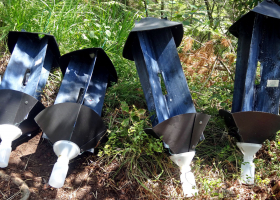 Cross-vane panel traps for beetles. (photo: M. Zorović)  Cross-vane panel traps for beetles. (photo: M. Zorović)